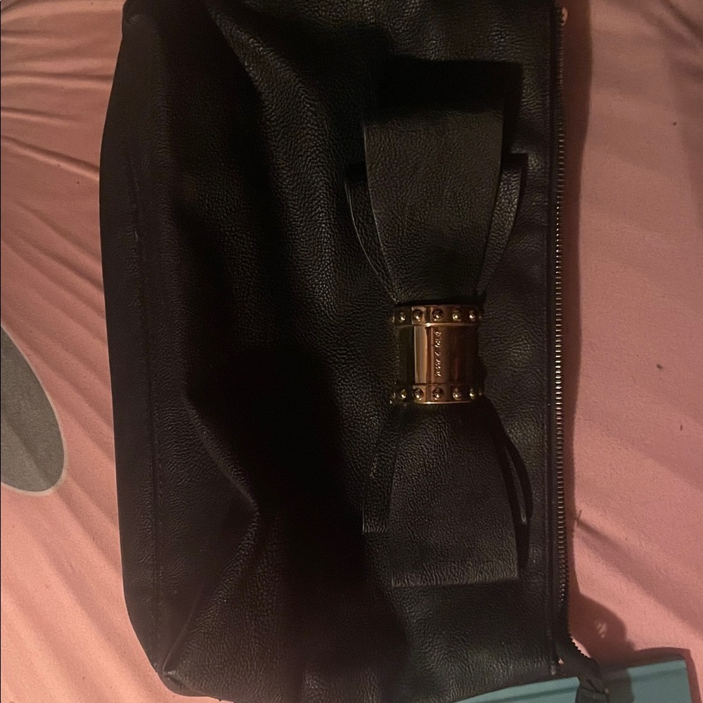 Elegant Black Clutch with Bow Accent